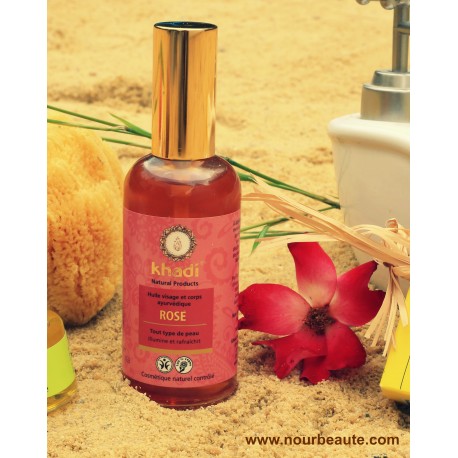 Khadi, Huile de Rose Bio, 100ml.