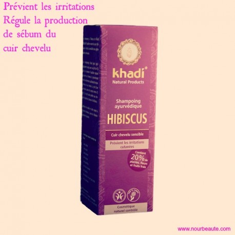 Khadi, Shampoing Hibiscus. Cuir Chevelu Sensible