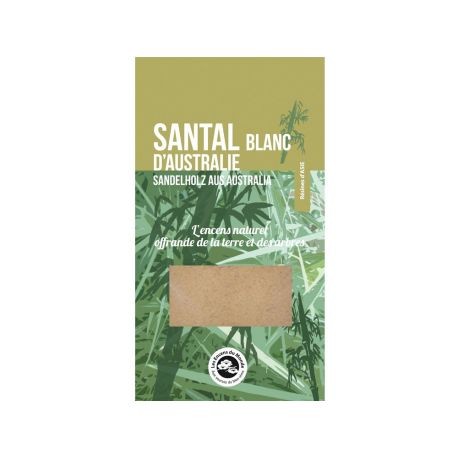 Santal Blanc d'Australie. Les encens du monde. 25 Gr