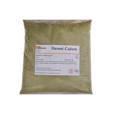 Henné cuivré bio, 1KG. Nomade palize