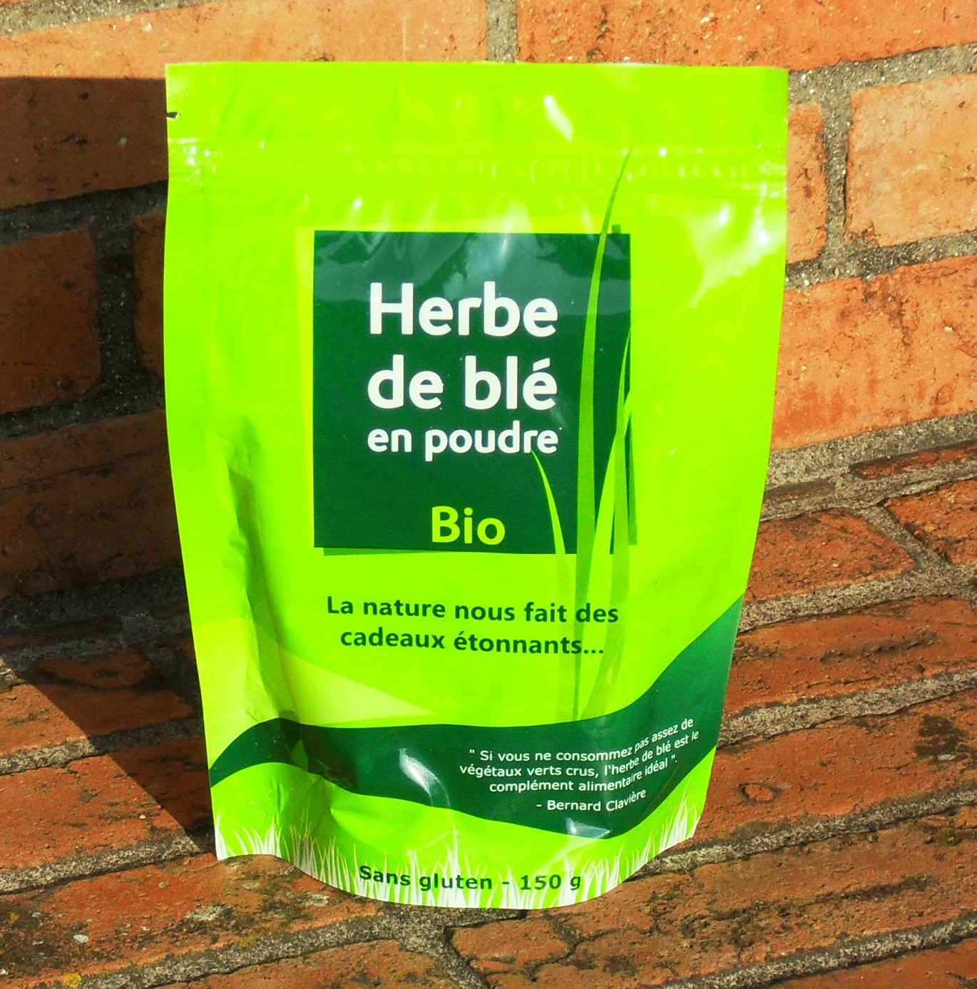 Herbe de Blé Bio en Poudre , 150g ( Sans Gluten ) - NourBeauté