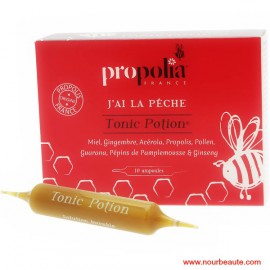 Propolia, , Tonic Potion, 10 Ampoules : Miel, Gingembre, Acérola, Propolis, Pollen Guarana, Pépins de Pamplemousse et Ginseng