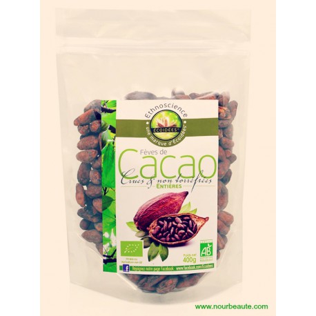 Ecoidées, Fèves de Cacao Biologiques Entières Crues - Non Torréfiées, 400g