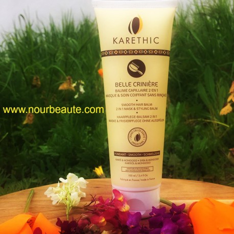 Karethic, Baume Capillaire 2 en 1 : Masque et Soin Coiffant sans rinçage : Belle crinière : 100ml